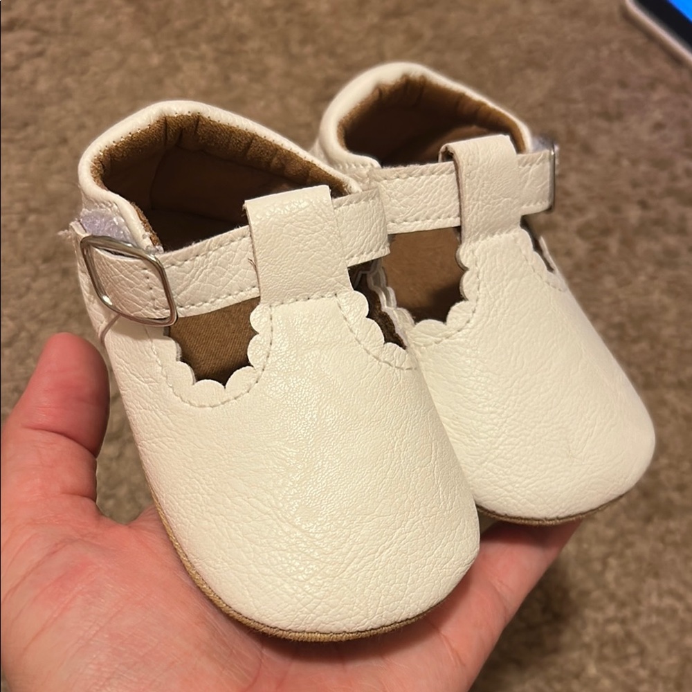 Carter's White Baby Walker Shoes with Velcro Strap